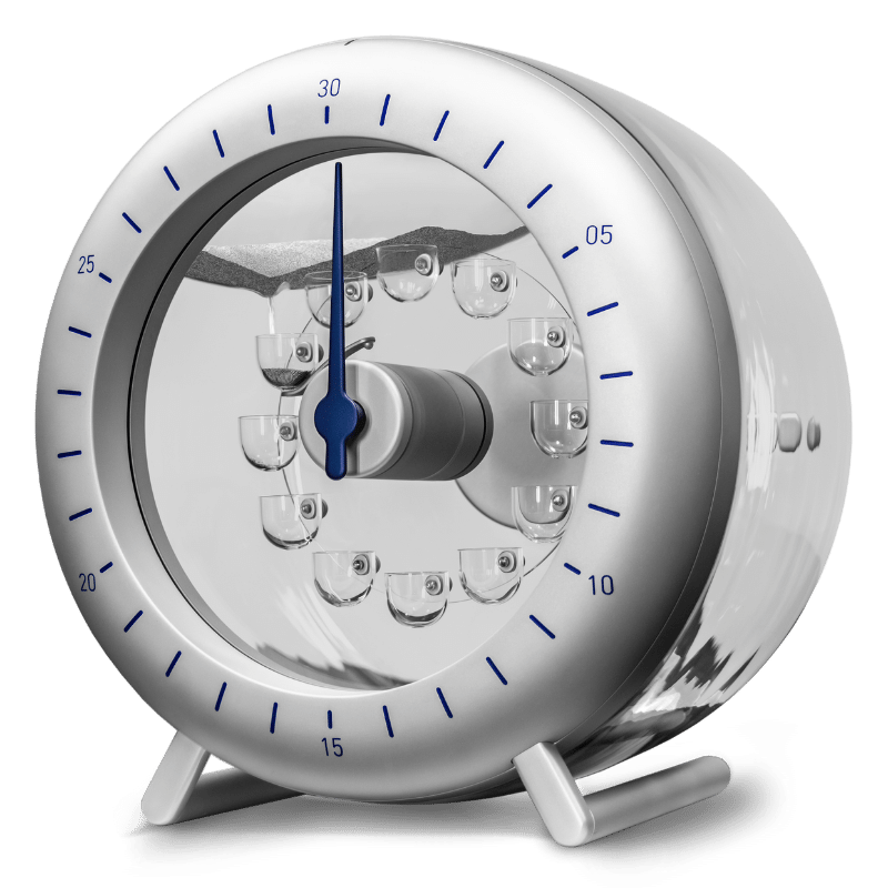 Klepsydra silver - by HG Timepiece. Designed by Marc Newson